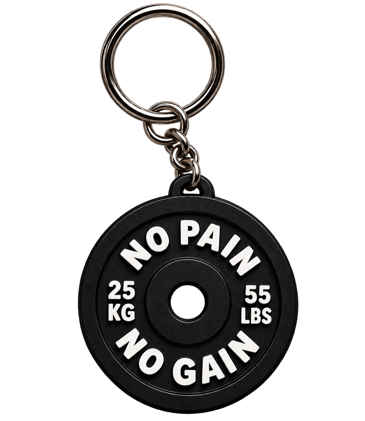 Brelok do kluczy talerz ciężar 25kg no pain no gain